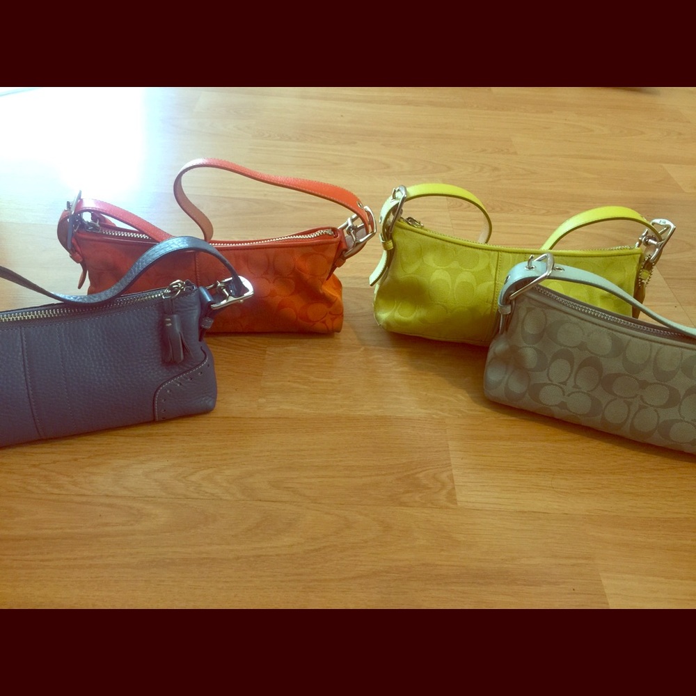 Lot of 4 Authentic COACH Bags! Spring Colors!